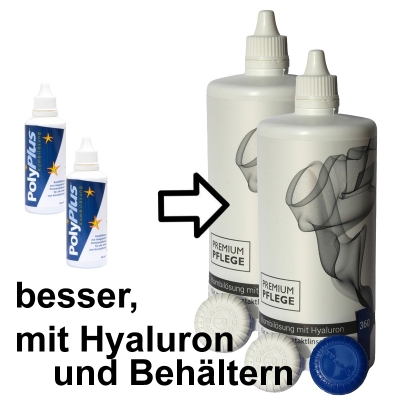 Ersatz für Polyplus Kombilösung (Prologis) Premium Pflege Kombilösung Hyaluron 2 x 360ml