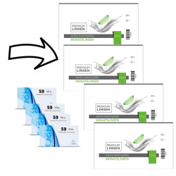 Extreme H2O Xtra  Sparpack - 4 Boxen- 24 Linsen -- der Nachfolger Premium Linsen biokompatible Monatslinsen 4 Boxen- 24 Linsen
