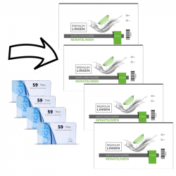 Extreme H2O Thin  Sparpack - 4 Boxen- 24 Linsen -- der Nachfolger Premium Linsen biokompatible Monatslinsen 4 Boxen- 24 Linsen