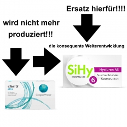 Nachfolger der Clariti Elite 6er Box⇒ SiHy Hyaluron As Monatslinsen 6er Box