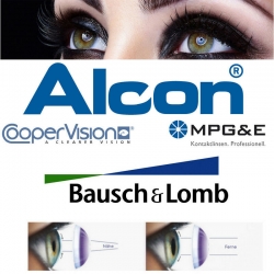 1 Gleitsicht Monatslinse einer neuen Produktgeneration mit 4 Additionen und unterschiedlichen Zonen in/auf der Linse